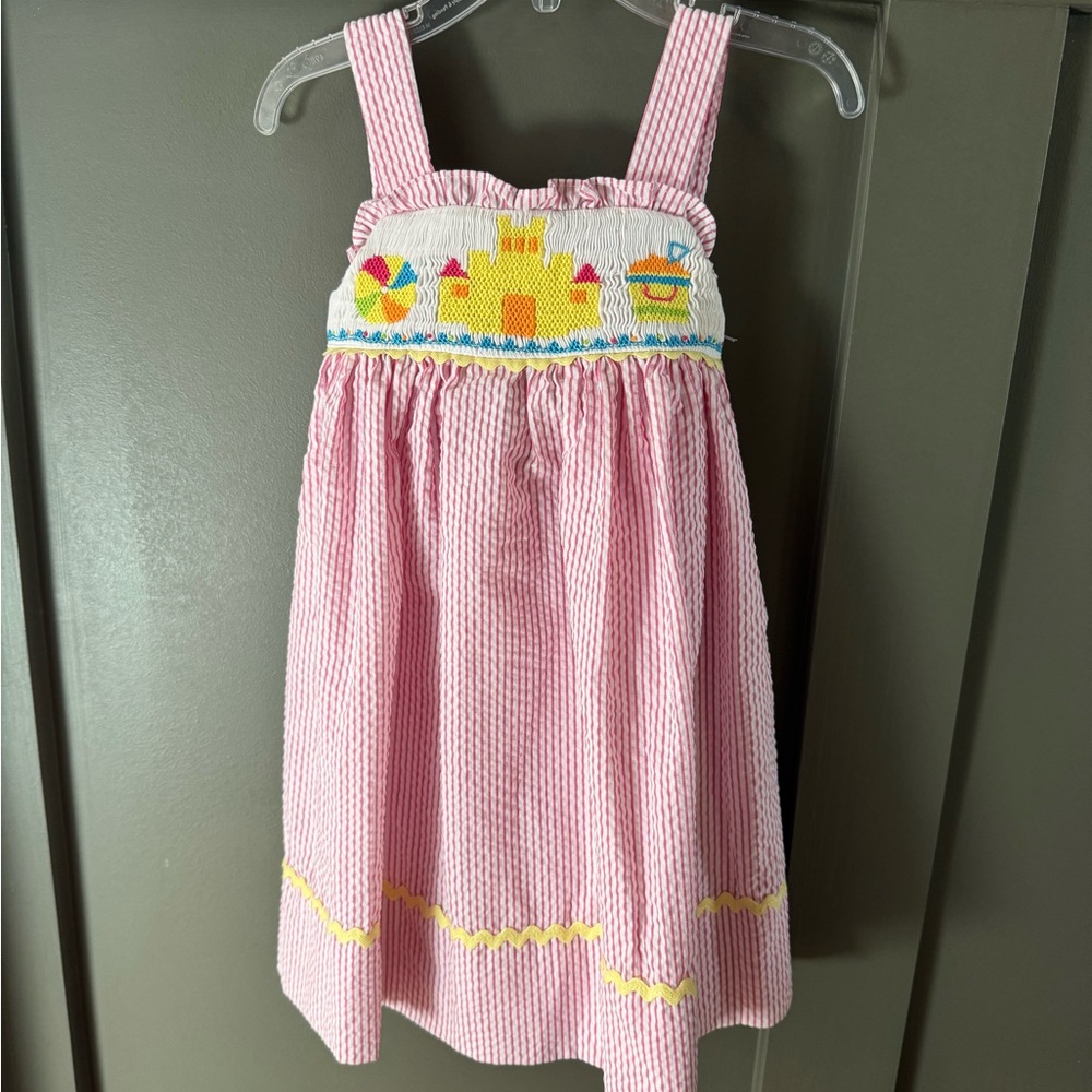 Marmellata Pink and White Smocked Sundress